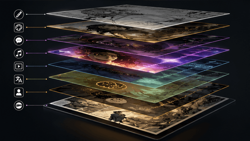Concept visual of Iridion empathy layers and optional depth surfaces.