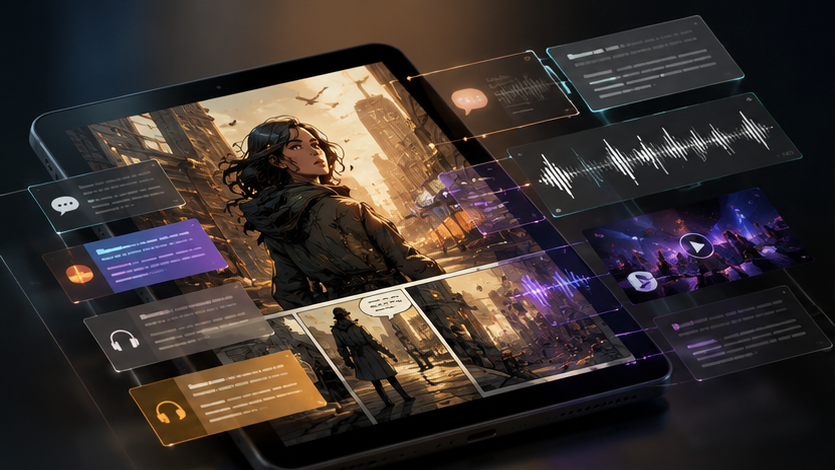 Concept visual of Iridion empathy controls and layered reading modes.