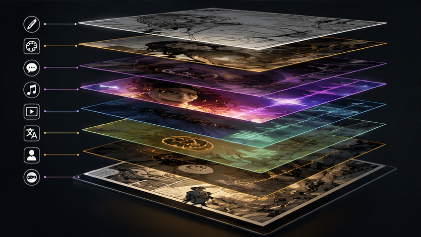 Concept visual of Iridion empathy layers and optional depth surfaces.